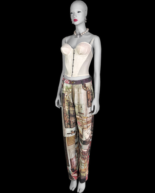 Vivienne Westwood Spring 1992 “Salon” Print Straight Jeans