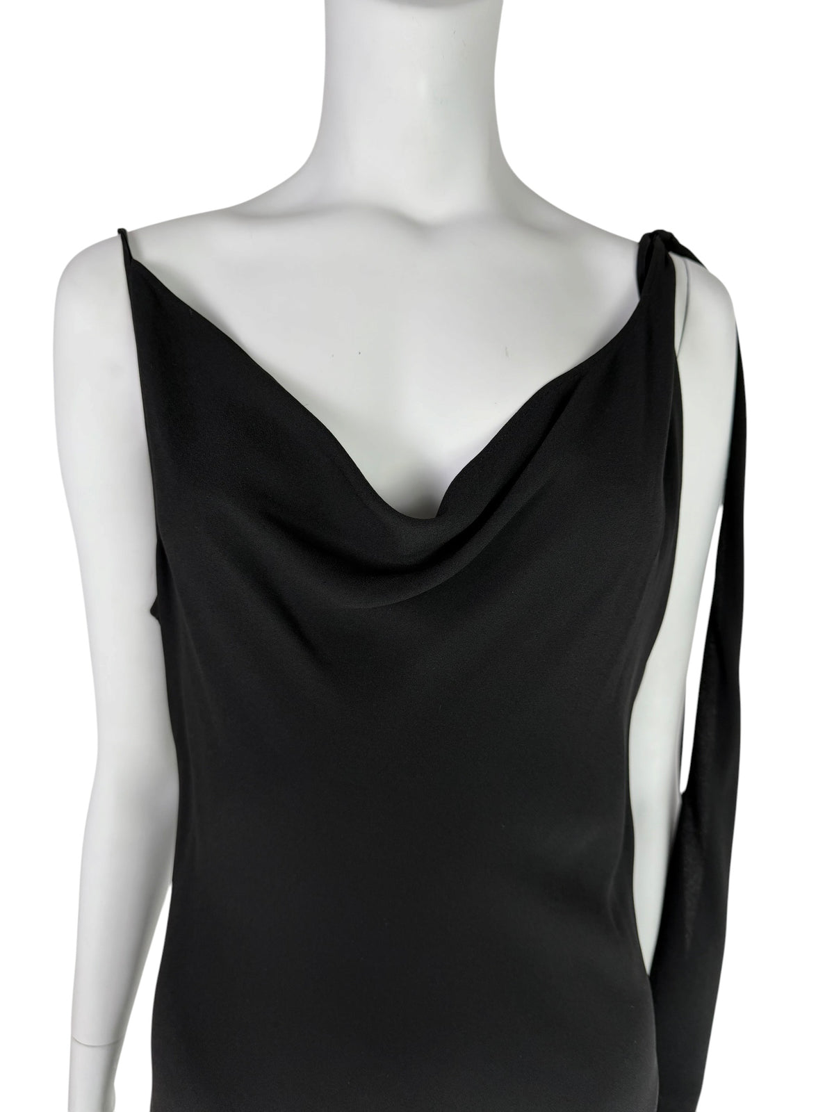 John Galliano Spring 1998 Bias-Cut Draped Black Dress
