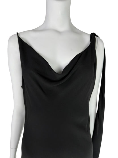 John Galliano Spring 1998 Bias-Cut Draped Black Dress