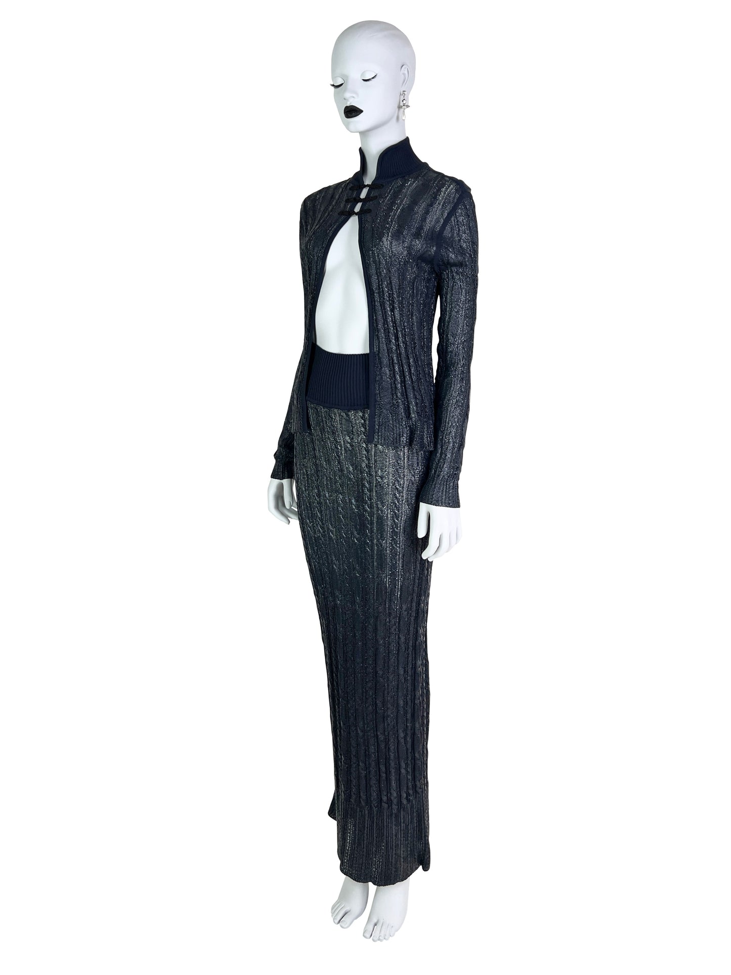 Dior Spring 1999 RTW 3-pieces Rubber Knitted Ensemble