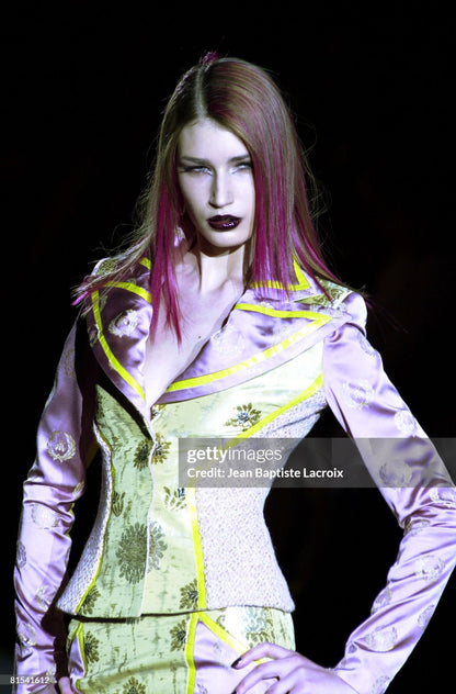 Versace Fall 2002 By Donatella Versace Patchwork Jacquard Skirt Suit