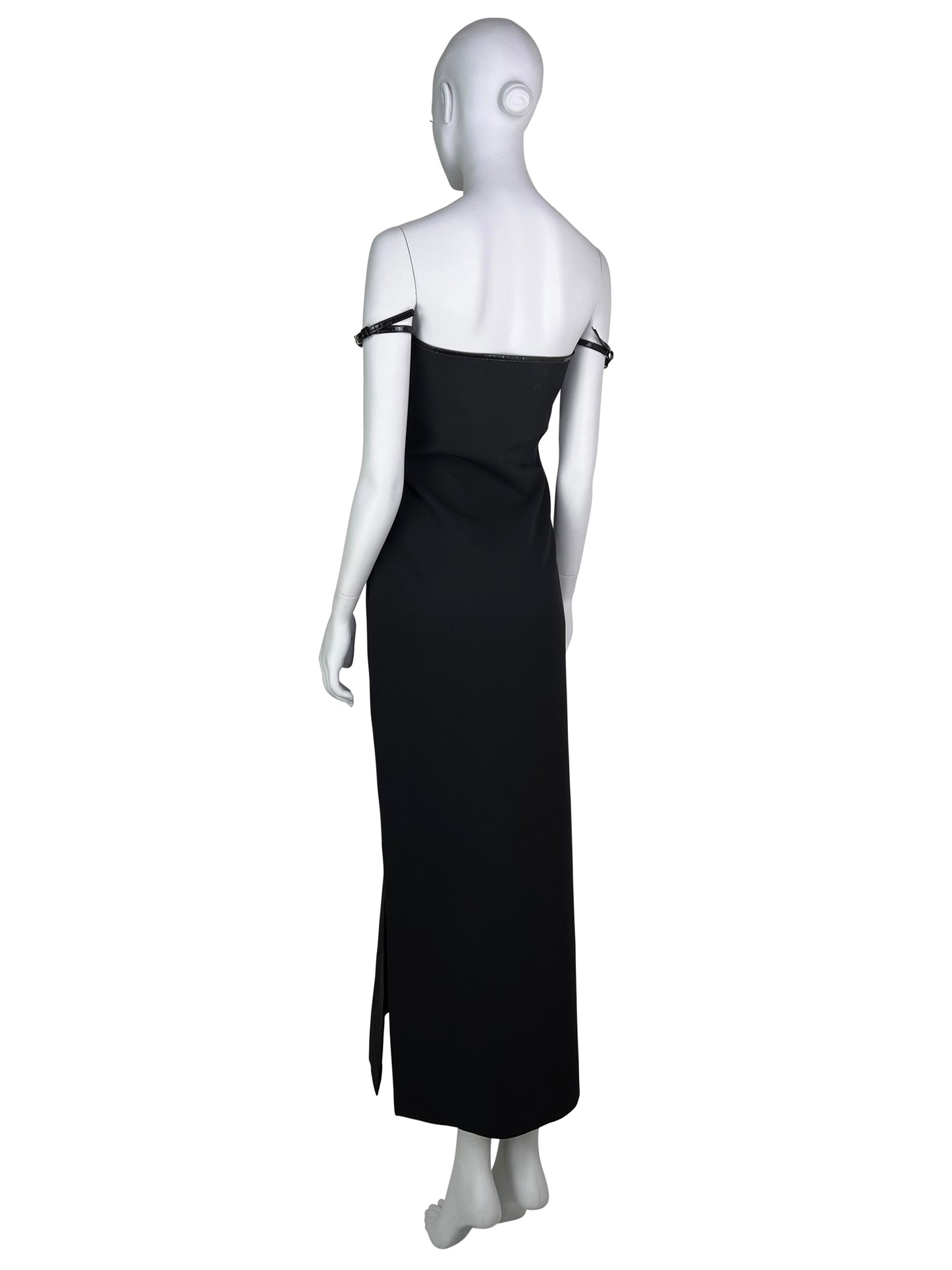 Gucci Fall 1997 G-logo Strap Evening Black Dress