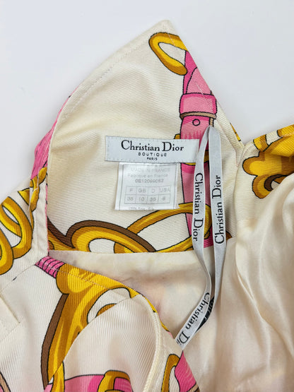 Dior by John Galliano Spring 2000 Runway Silk Equestrian Scarf Dress
