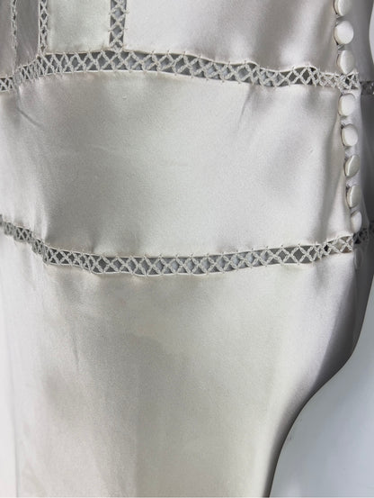ON HOLD! Dior by John Galliano Spring 2004 Bias-Cut Off-White Silk Satin Dress