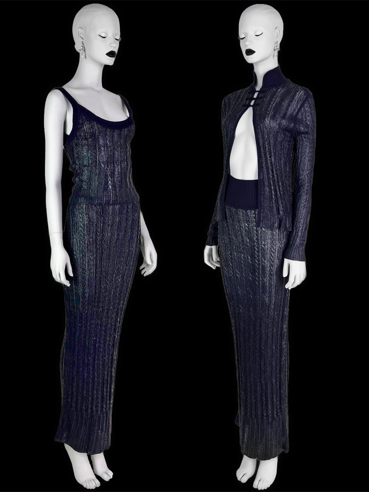 Dior Spring 1999 RTW 3-pieces Rubber Knitted Ensemble