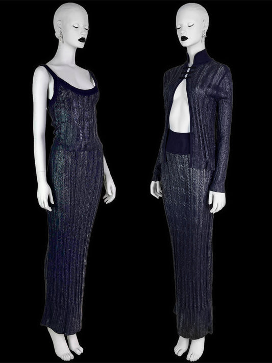 Dior Spring 1999 RTW 3-pieces Rubber Knitted Ensemble
