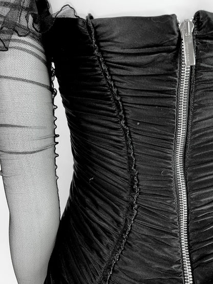 Roberto Cavalli Fall 2003 Black Corseted Dress