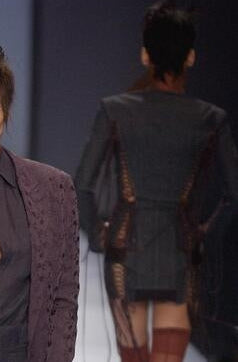 Jean Paul Gaultier Spring 2004 Runway Lace-Up Denim Jacket / Micro Dress