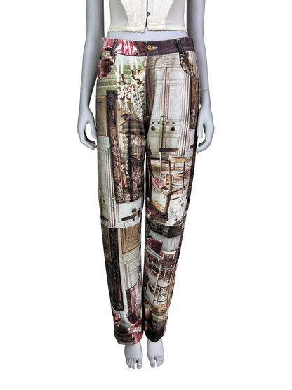 Vivienne Westwood Spring 1992 “Salon” Print Straight Jeans