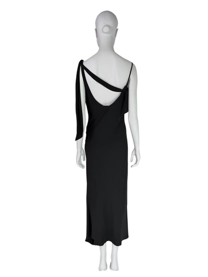 John Galliano Spring 1998 Bias-Cut Draped Black Dress