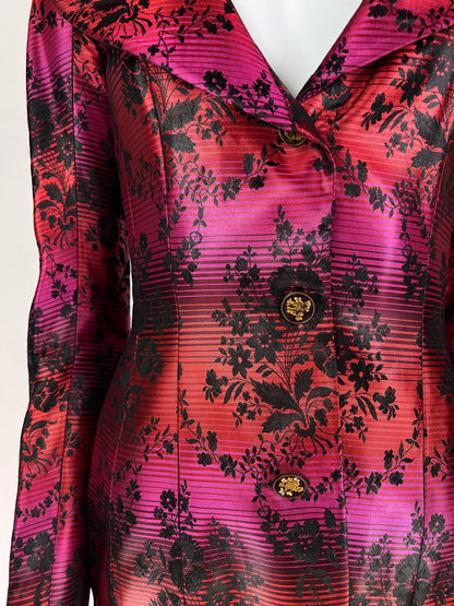 John Galliano Spring 1998 Gradient Jacquard Tulip-Hem Blazer