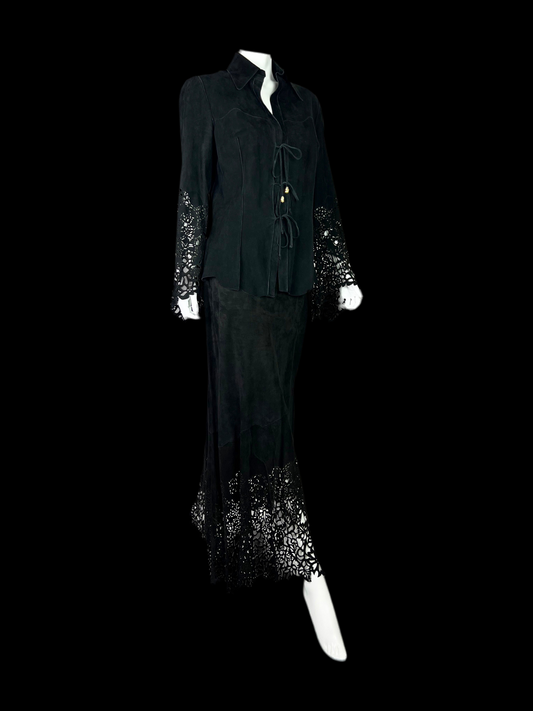 Roberto Cavalli Fall 1999 Suede Leather Set