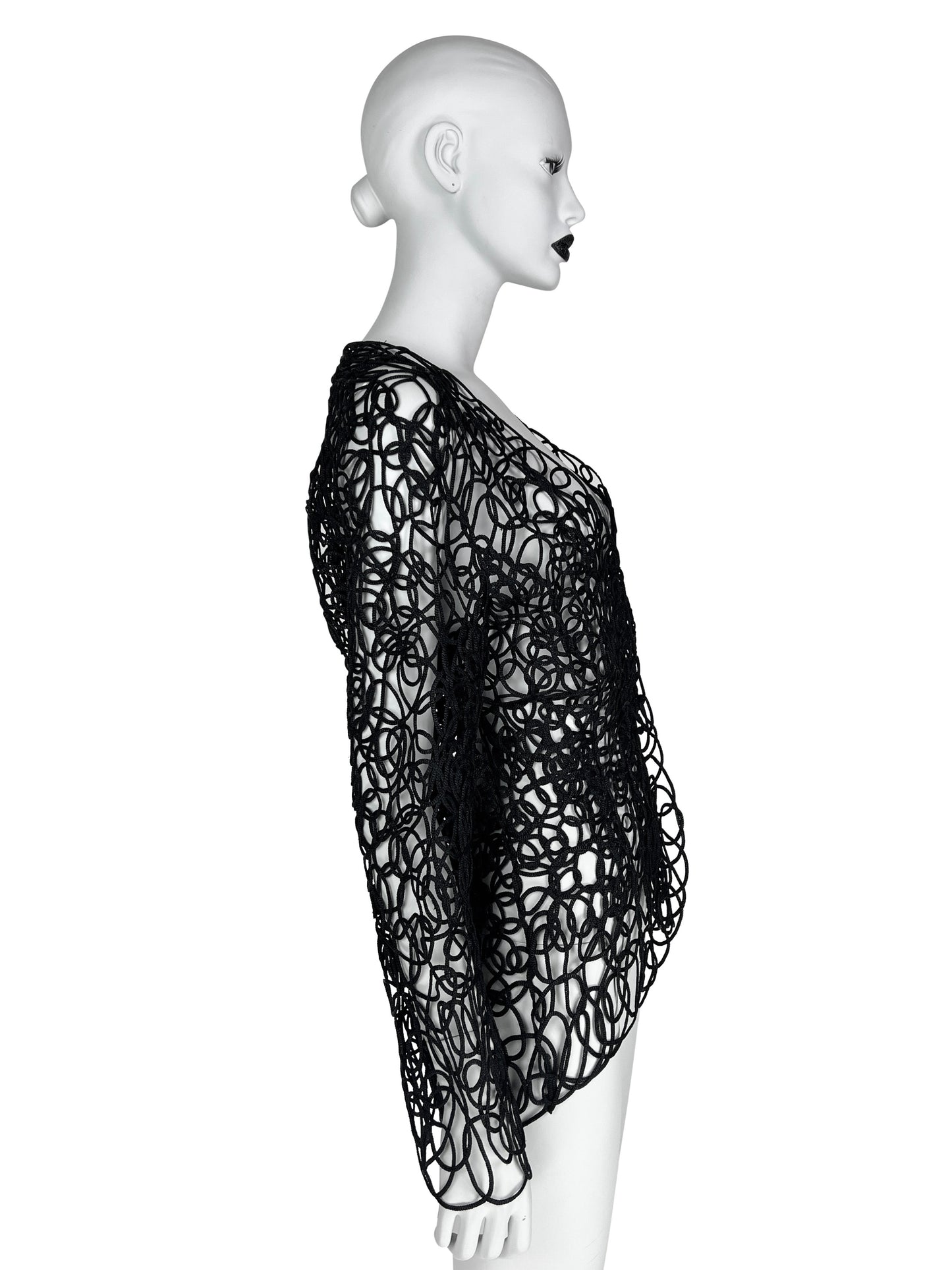 Thierry Mugler Spring 1999 Openwork Corded Lace Blazer