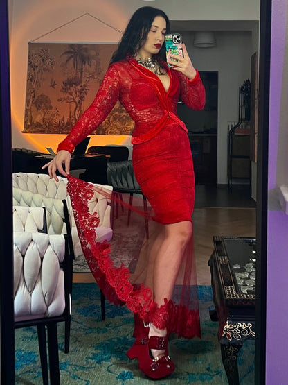 Dior Fall 2003 RTW Red Lace Set