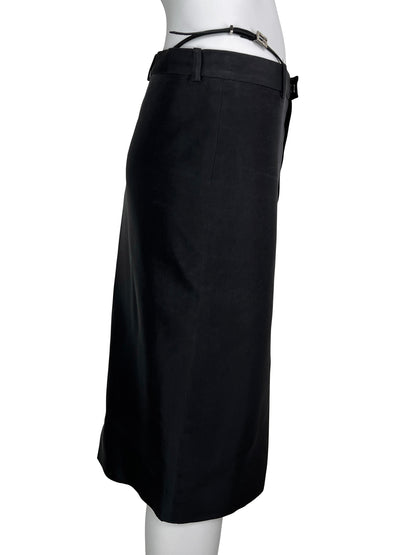 Gucci Spring 1998 Swarovski Logo G-string Silk Pencil Skirt