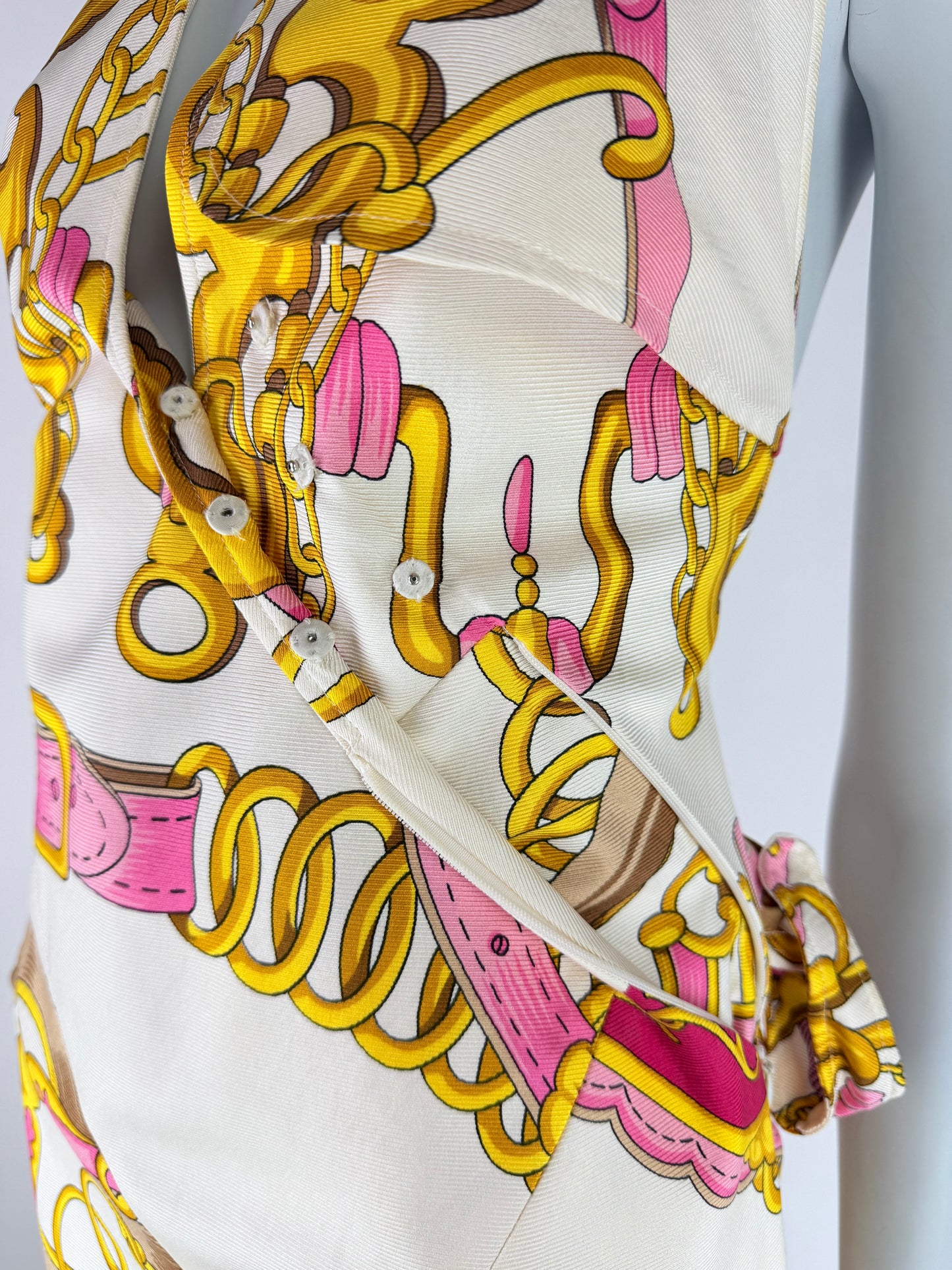 Dior by John Galliano Spring 2000 Runway Silk Equestrian Scarf Dress