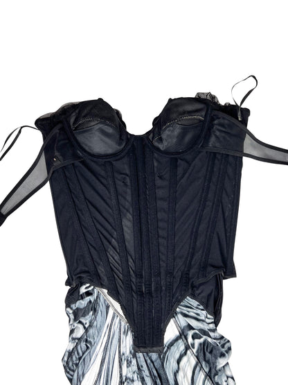 Roberto Cavalli Fall 2003 Black Corseted Dress