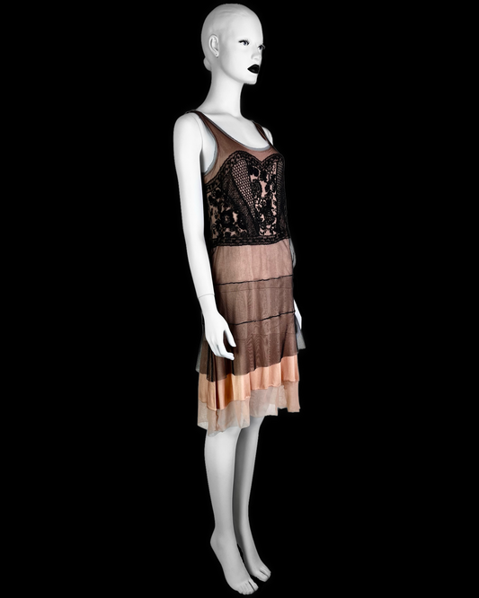 Dior Spring 2006 Embroidered Mesh Silk Mini Dress