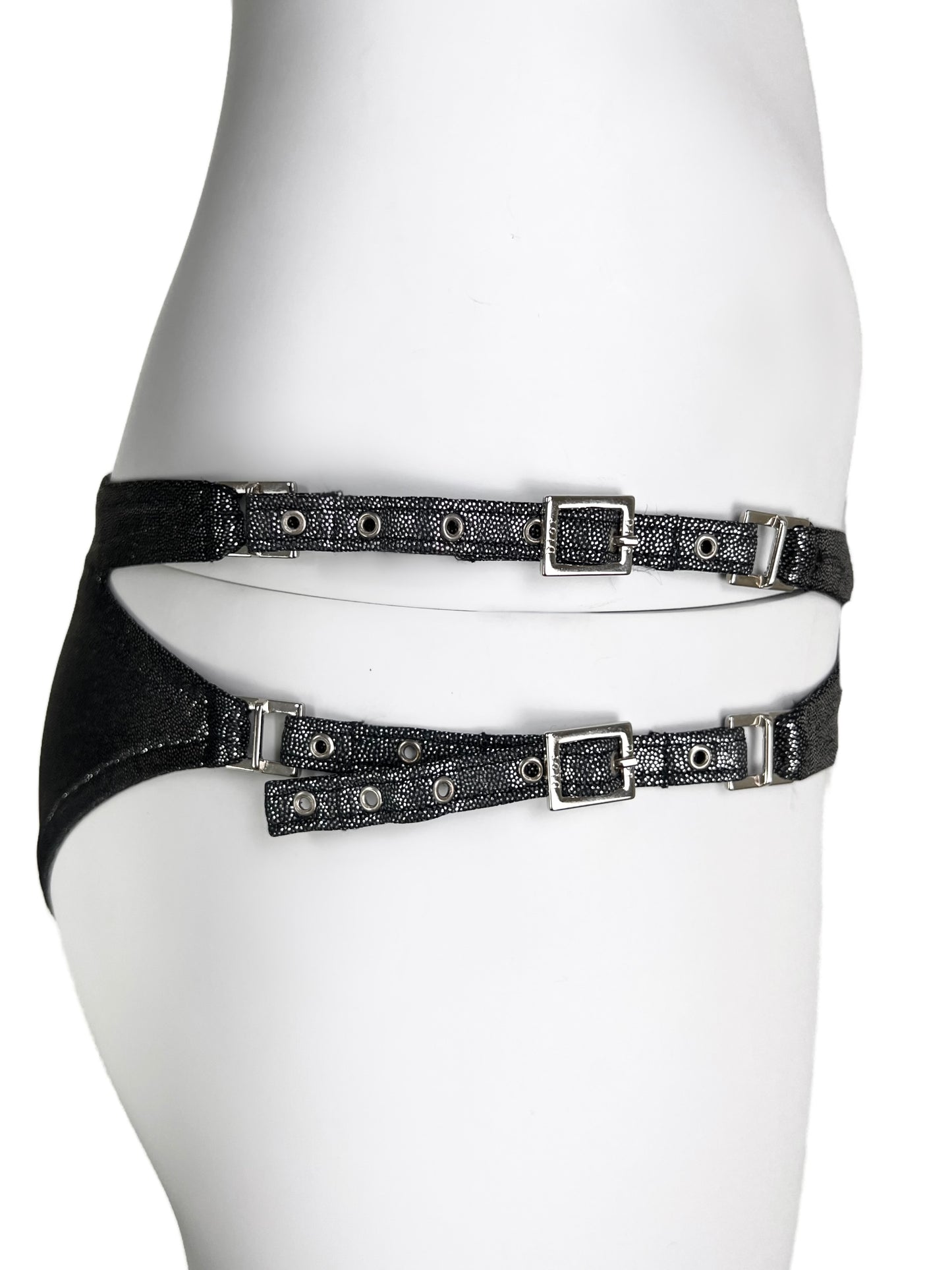 Dior Spring 2004 Metallic Wet Look Cut-Out Bikini