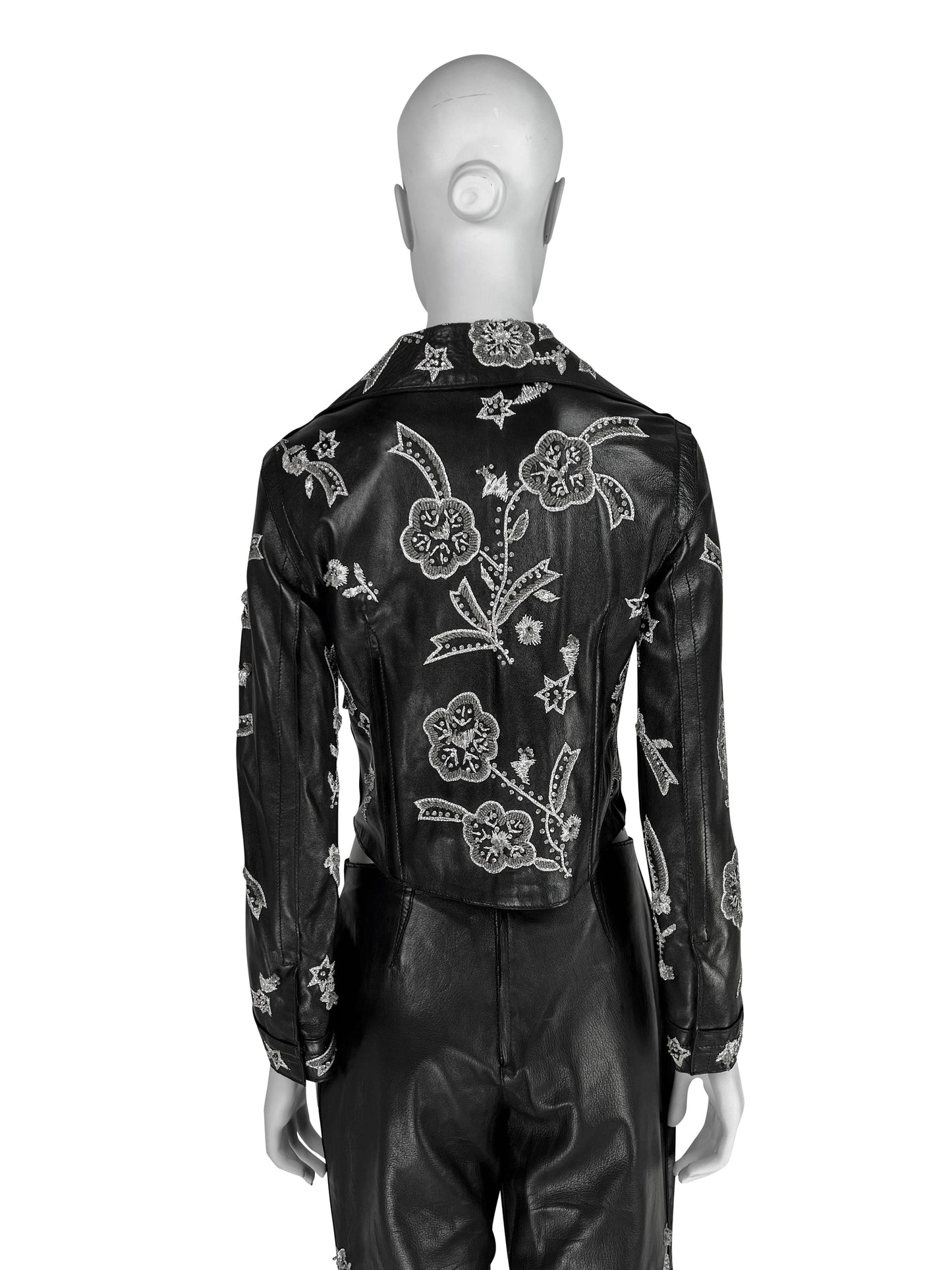 Dolce & Gabbana Spring 2000 Embroidered Leather Jacket