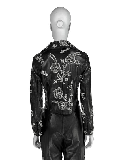 Dolce & Gabbana Spring 2000 Embroidered Leather Jacket