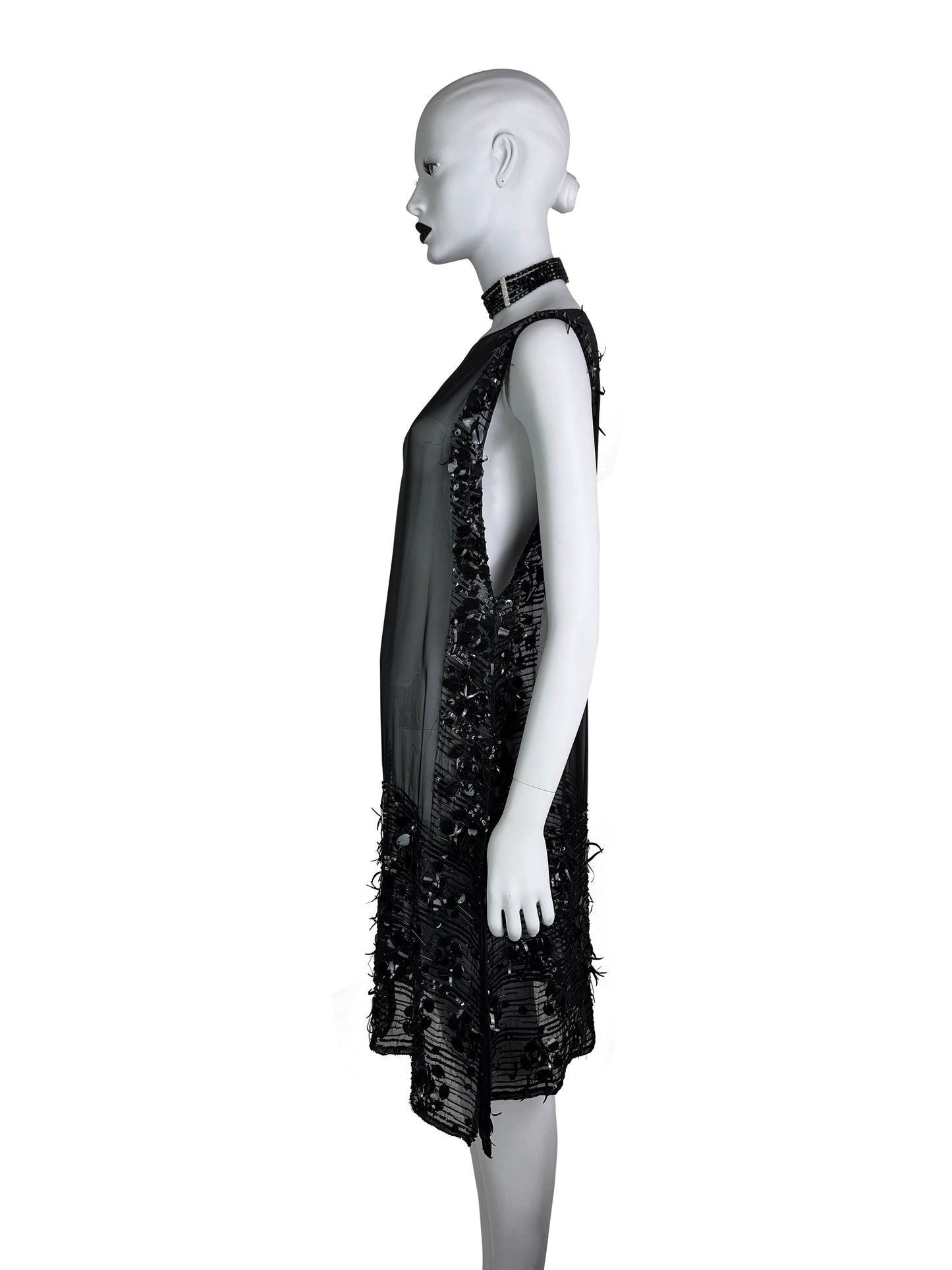 Jean-Paul Gaultier Fall 2004 Embellished Silk Chiffon Tunic Dress