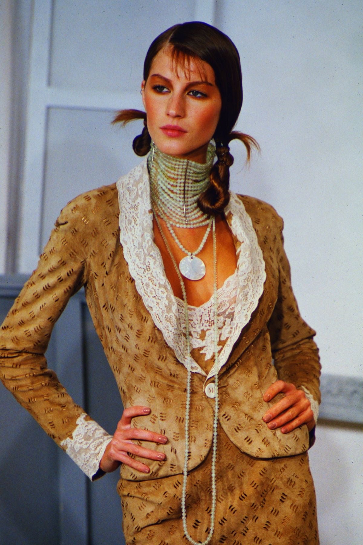 Dior by John Galliano Spring 1998 Jade Pearl Maasai Choker Necklace