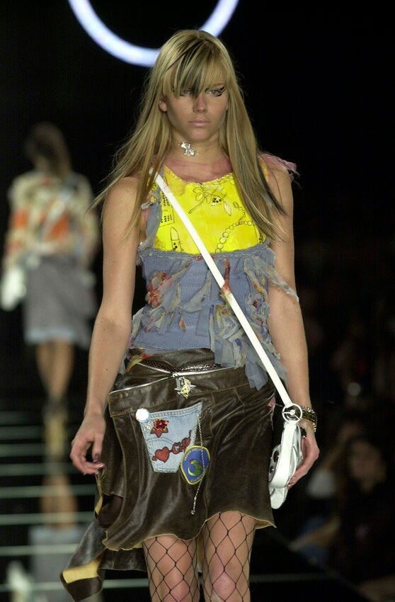 Dior by John Galliano Fall 2001 “Miss Diorella” Deconstructed Leather Skirt