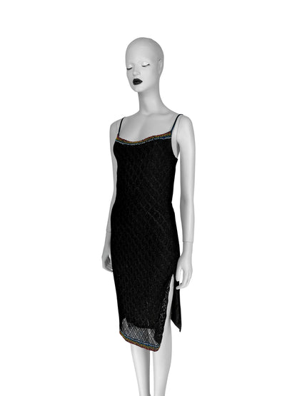 Dior by John Galliano Fall 2001 Beaded Open-Work Knit Dress