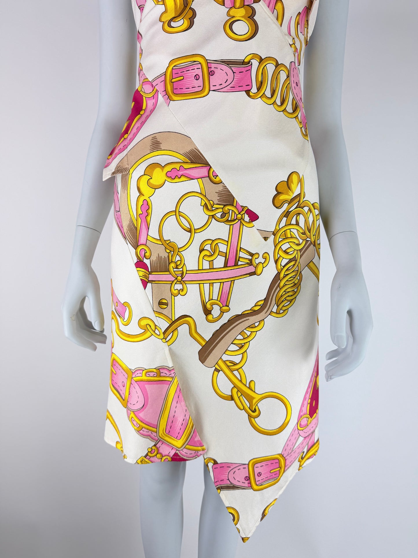Dior by John Galliano Spring 2000 Runway Silk Equestrian Scarf Dress