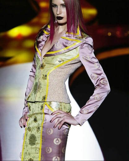 Versace Fall 2002 Patchwork Jacquard Coat