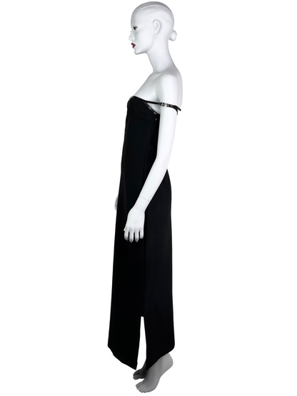 Gucci Fall 1997 G-logo Strap Evening Black Dress