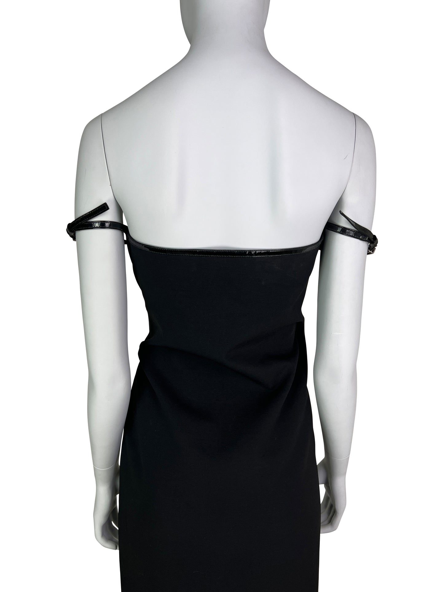 Gucci Fall 1997 G-logo Strap Evening Black Dress
