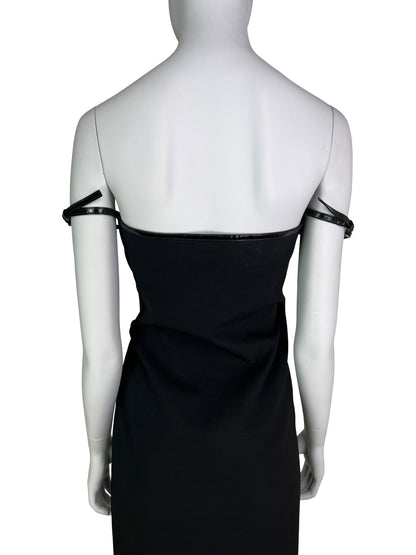 Gucci Fall 1997 G-logo Strap Evening Black Dress