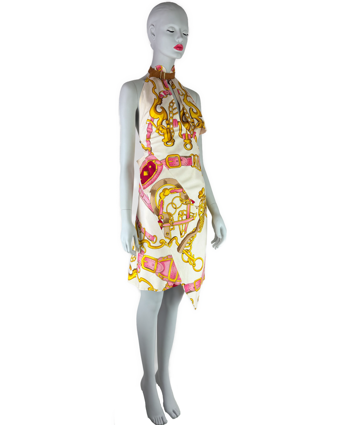 Dior by John Galliano Spring 2000 Runway Silk Equestrian Scarf Dress