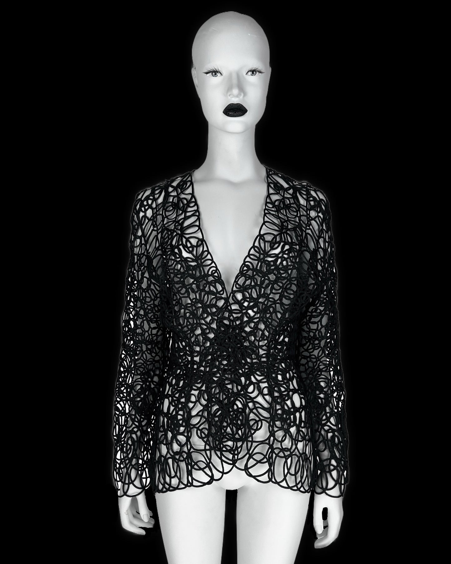 Thierry Mugler Spring 1999 Openwork Corded Lace Blazer