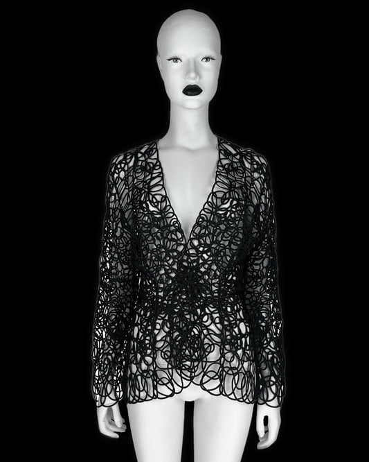 Thierry Mugler Spring 1999 Openwork Corded Lace Blazer