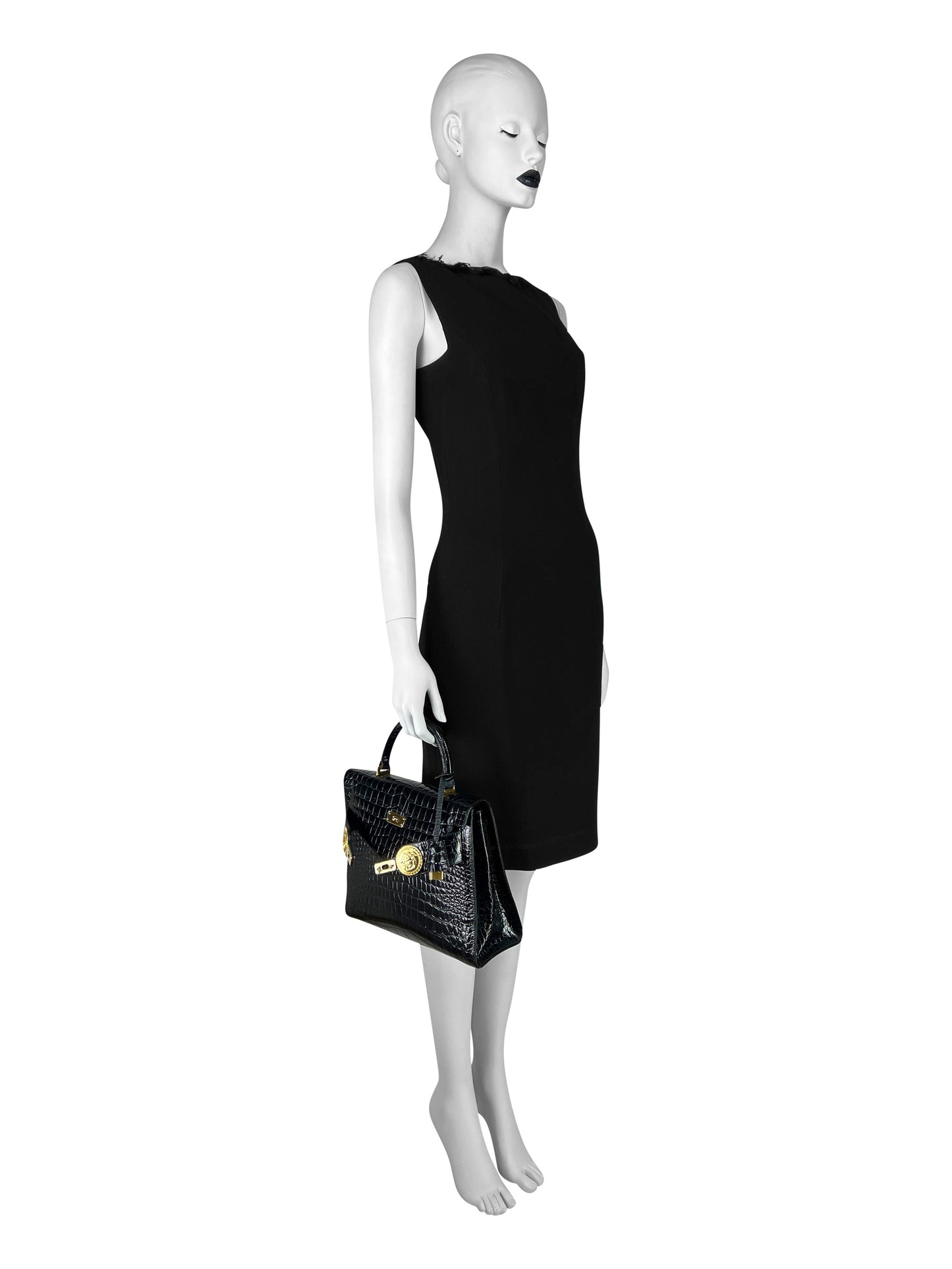 John Galliano Fall 1999 Feather-Trimmed Wool Little Black Dress
