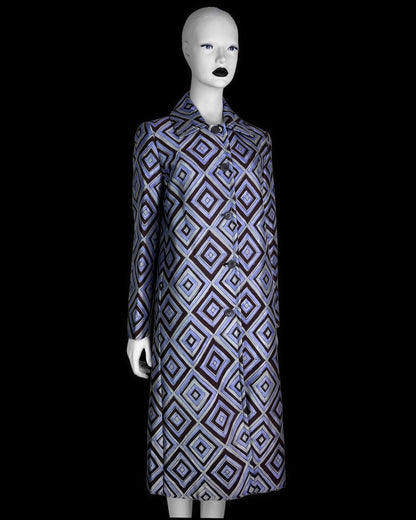 Prada Fall 1996 Diamond Print Coat in Purple