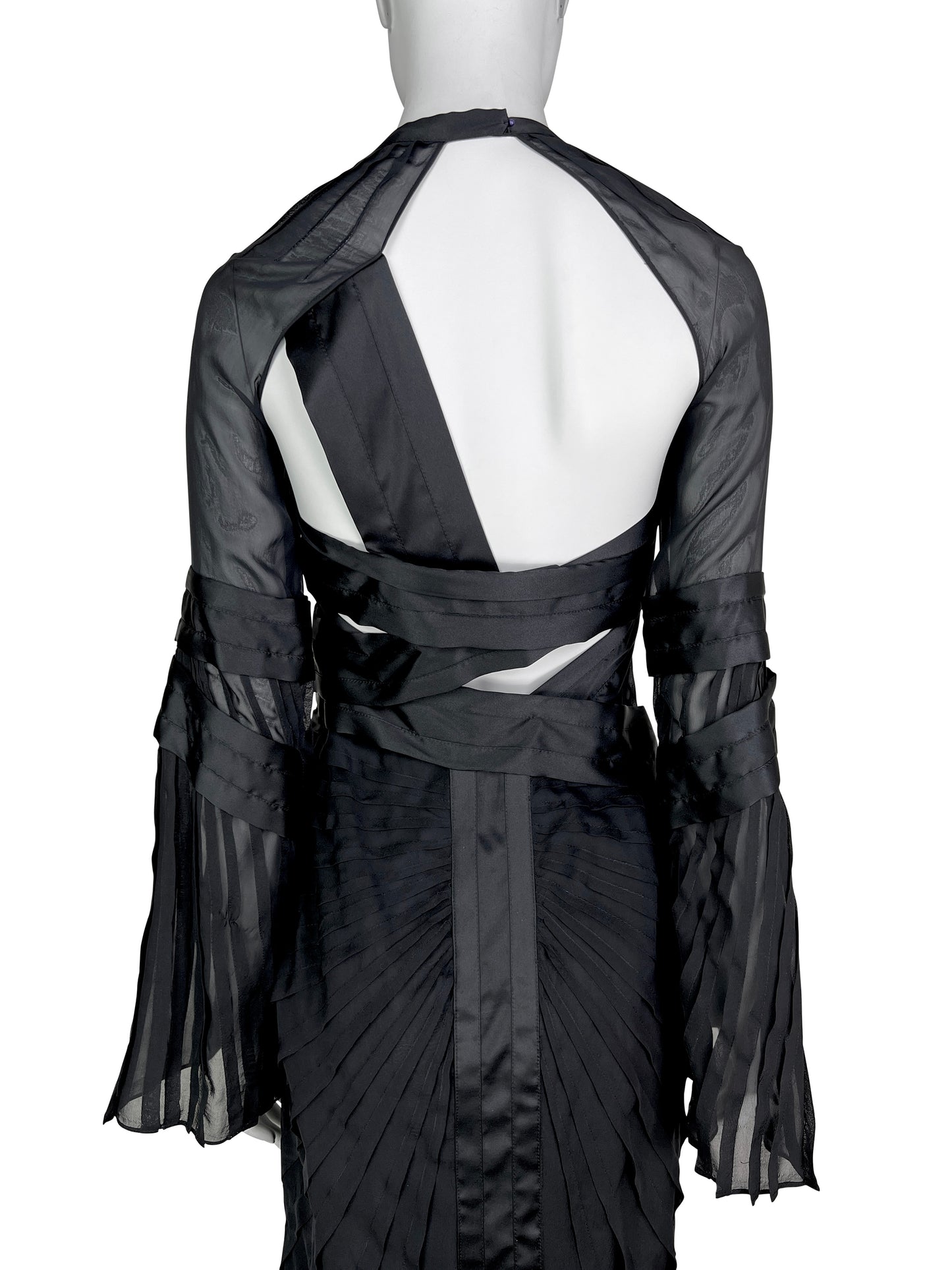 Gucci Fall 2004 Pleated Bondage Silk Dress