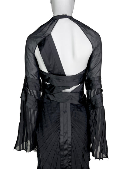 Gucci Fall 2004 Pleated Bondage Silk Dress