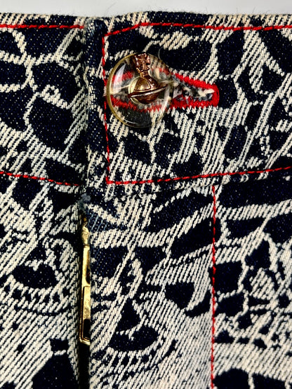 Vivienne Westwood Fall 1992 “Always on Camera” Printed Lace Screen Denim Set
