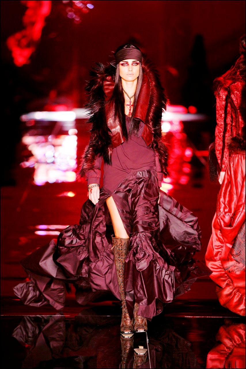 Dior by John Galliano Fall 2006 RTW Silk Ruffle Dress