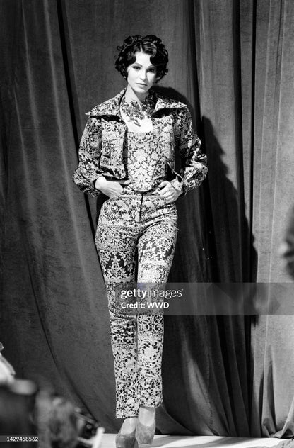 Vivienne Westwood Fall 1992 “Always on Camera” Printed Lace Screen Denim Set