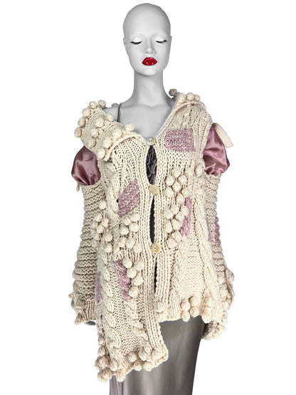 Dior by John Galliano Fall 2000 Oversized Asymmetrical Knitted Cardigan