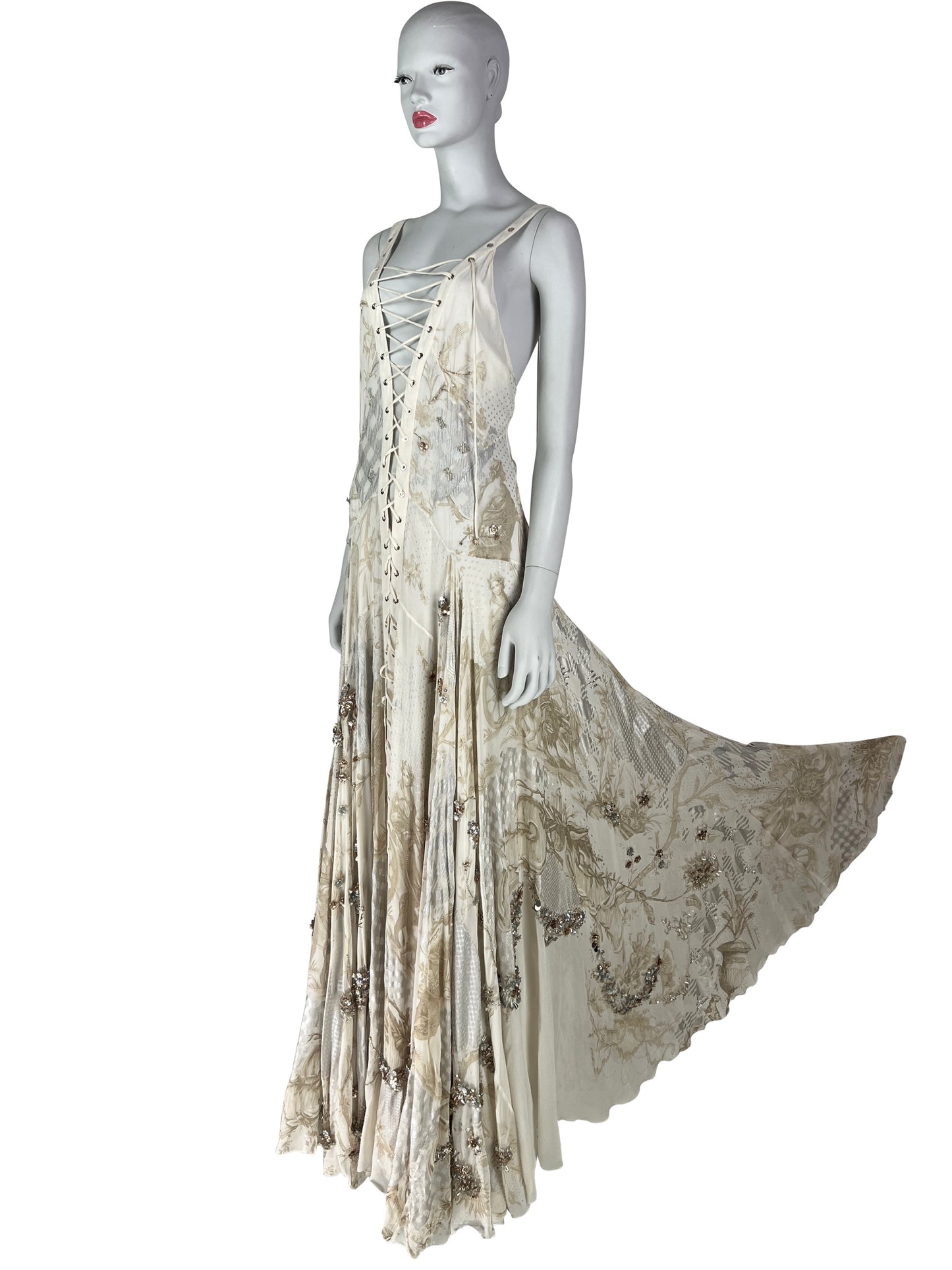 Archival Roberto Cavalli Resort 2015 Embellished Silk Boho Gown