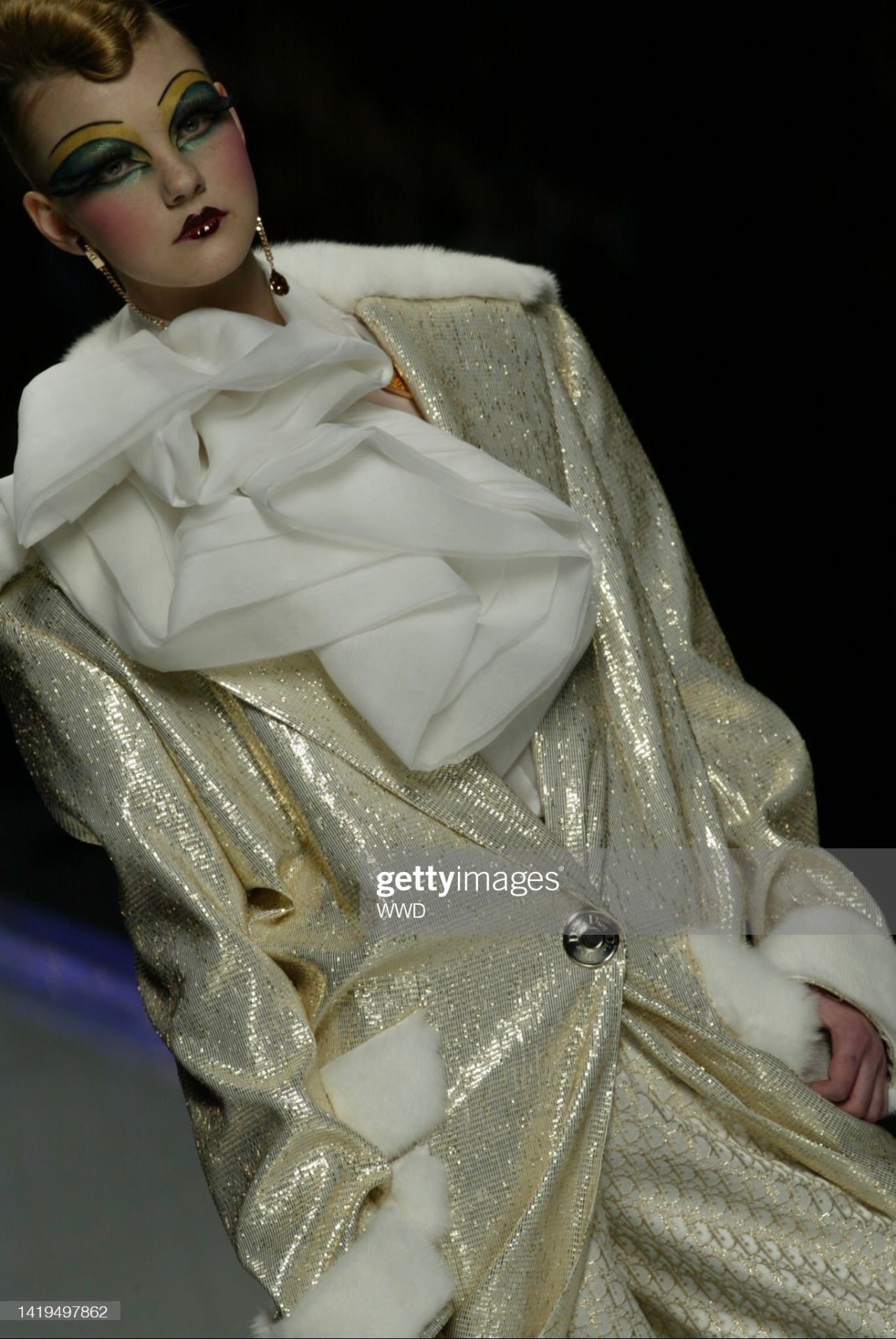 Dior Fall 2004 Metallic Golden Sheen Monogram Pants