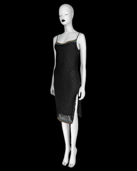 Dior by John Galliano Fall 2001 Beaded Open-Work Knit Dress