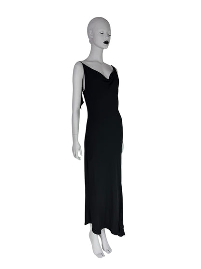 John Galliano Spring 1998 Bias-Cut Draped Black Dress