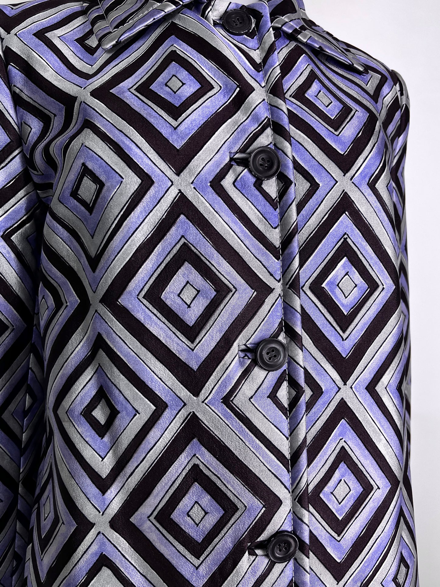 Prada Fall 1996 Diamond Print Coat in Purple